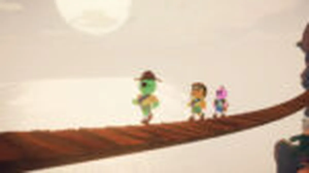Picture showing friends in PEAK crossing a bridge.