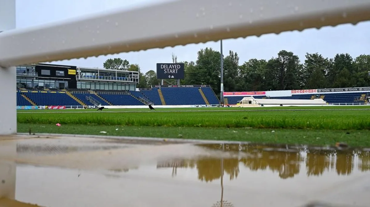 The rain falls in Cardiff