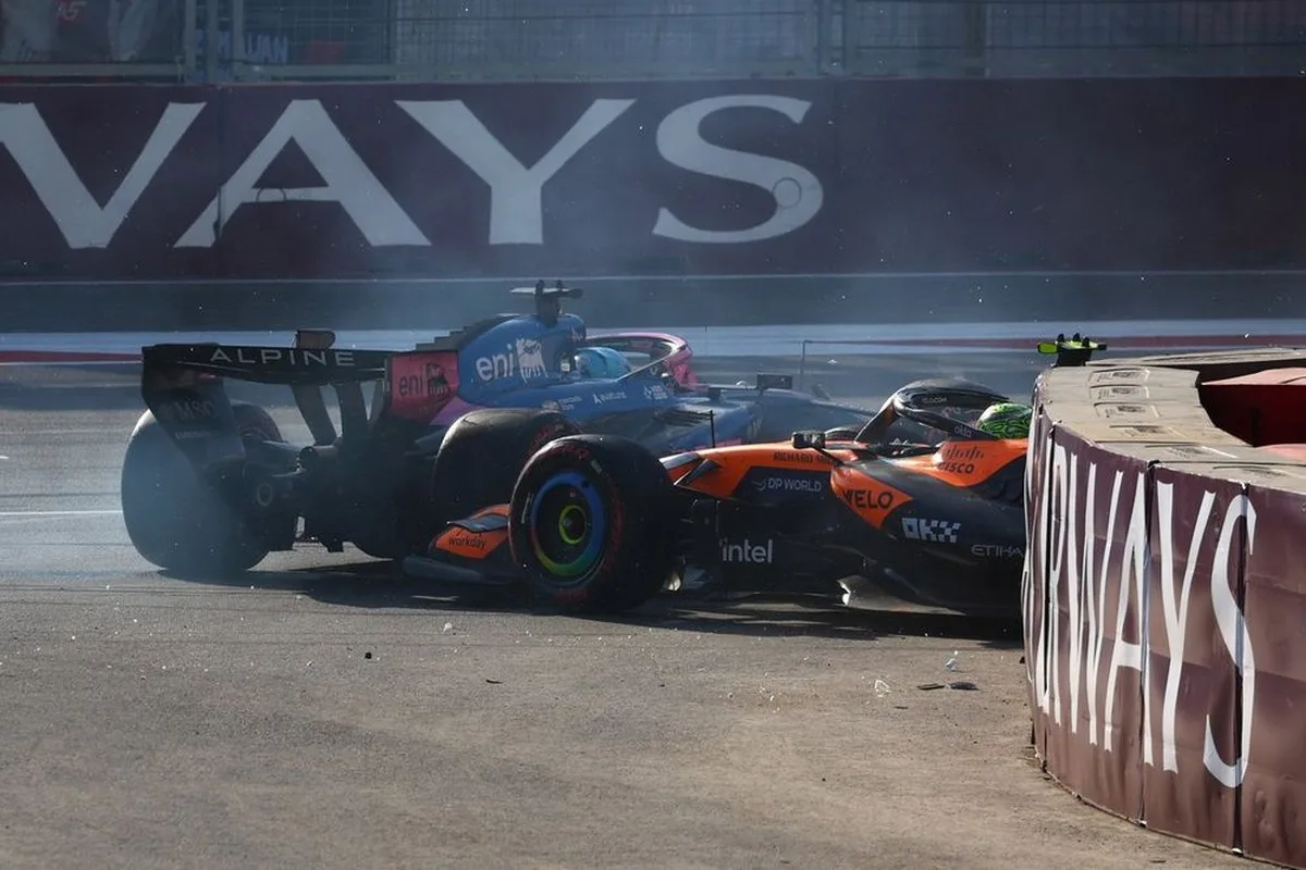 Lando Norris, McLaren, Pierre Gasly, Alpine