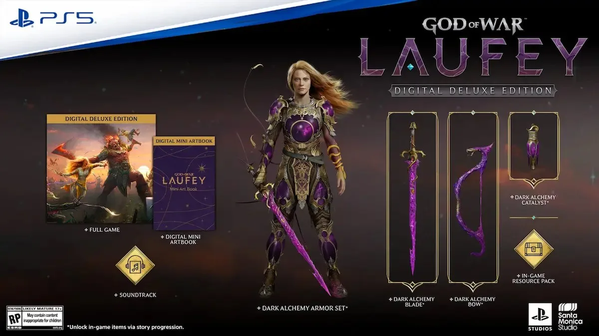everything included in god of war laufey digital deluxe edition. 
