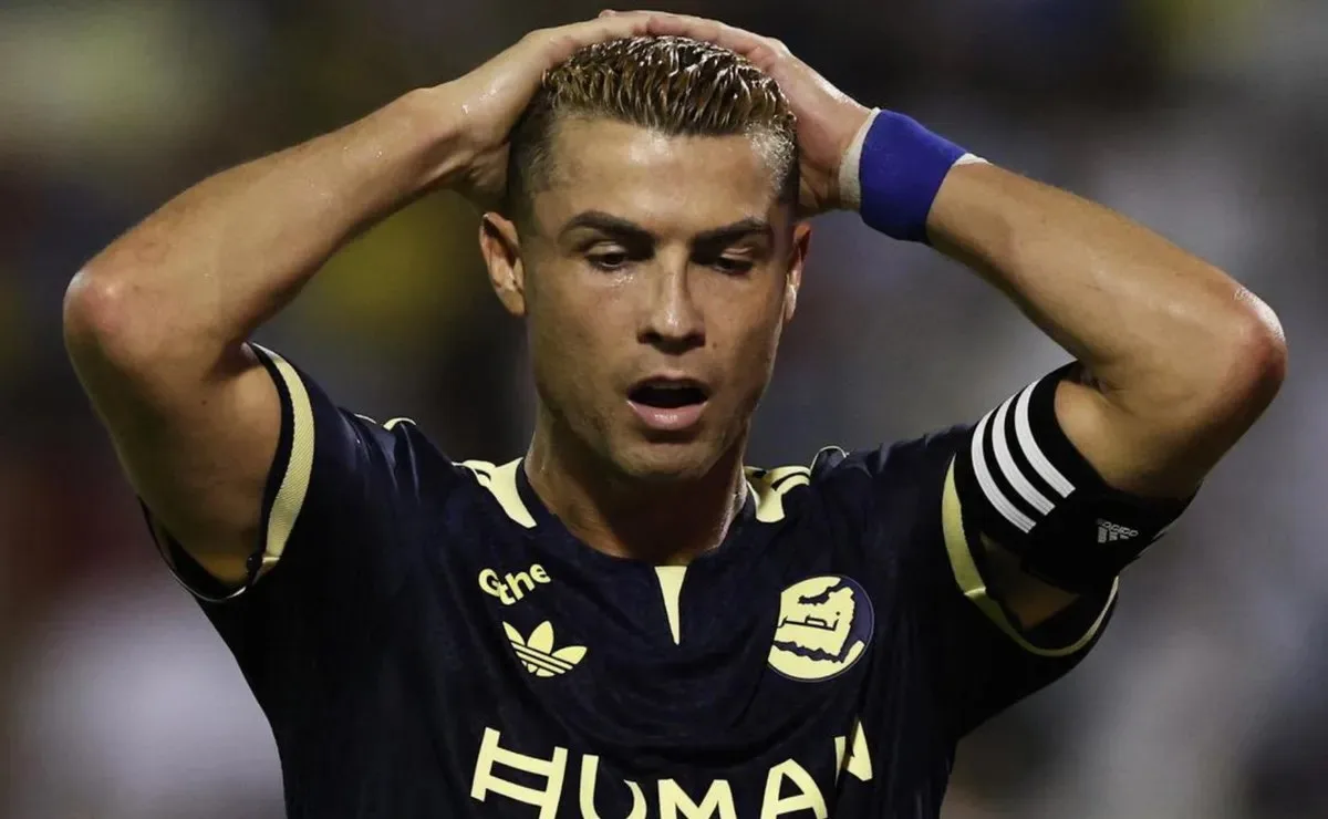 Cristiano Ronaldo of Al Nassr reacts