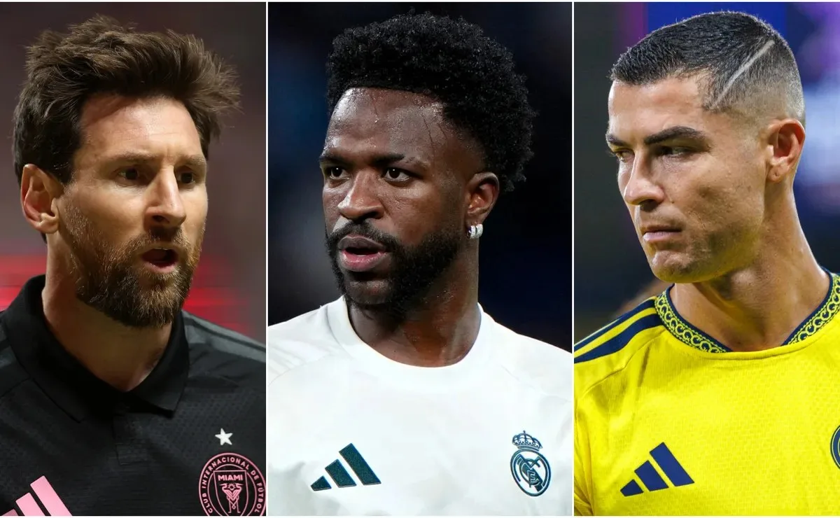 Lionel Messi, Vinicius Jr and Cristiano Ronaldo.