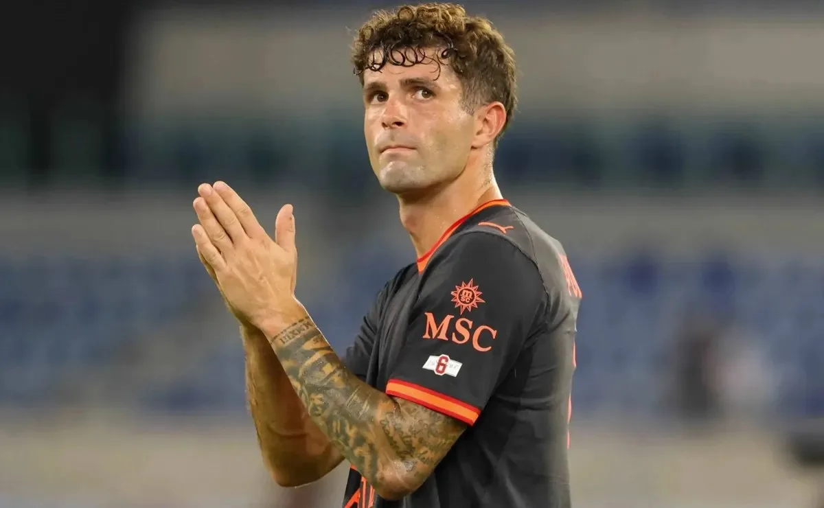 Christian Pulisic of AC Milan looks on