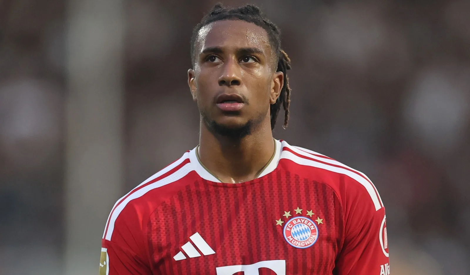Michael Olise of FC Bayern Muenchen reacts during the Bundesliga 2026/27 match between SV Elversberg and FC Bayern München at Ursapharm-Arena on September 13, 2026 in Spiesen-Elversberg, Germany