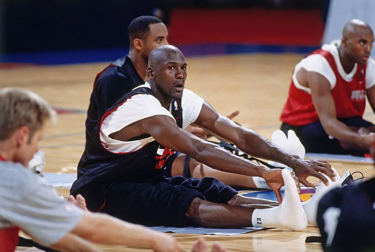 Michael Jordan in training with the Chicago Bulls