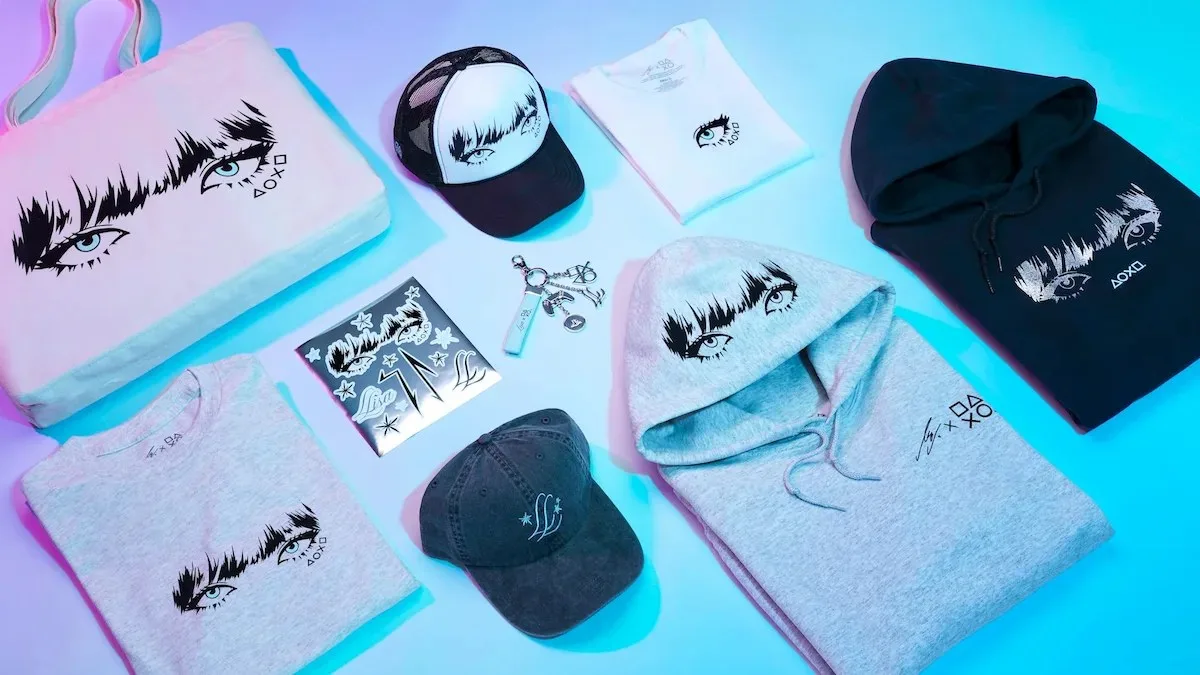 Picture showing LISA merchandise collection with PlayStation.