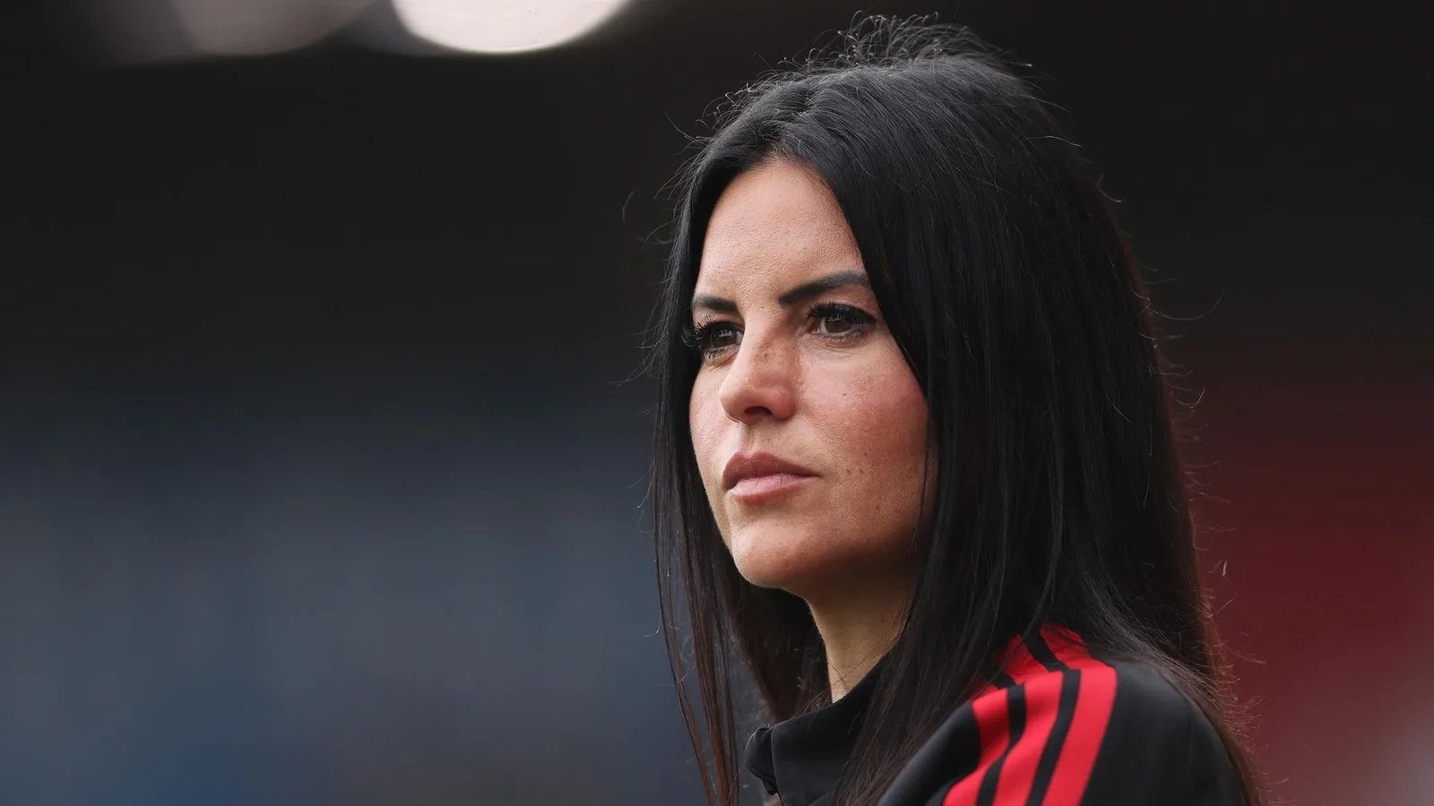 Manchester United manager Eva Olid looks on during the Women's Super League against Chelsea